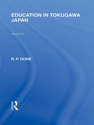 cover image of Education in Tokugawa Japan